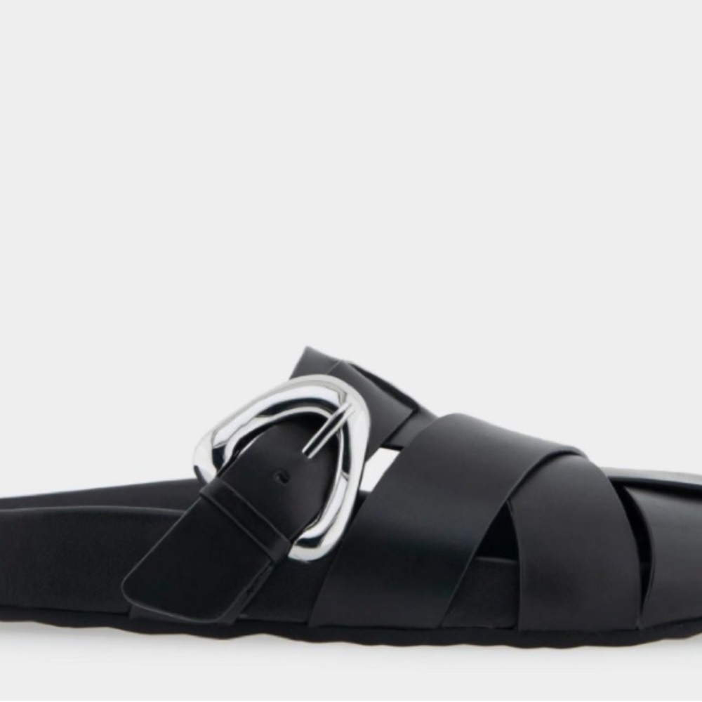 Aerosoles Black Leather Mule Sandals